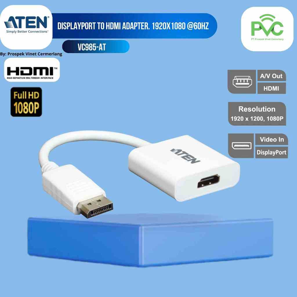 อะแดปเตอร์ ATEN VC985-AT DisplayPort เป็น HDMI 1920x1080
