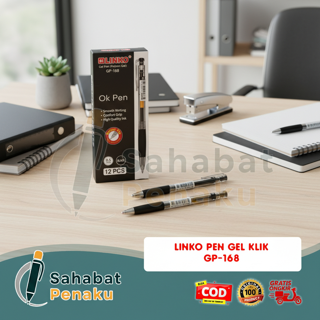 ปากกาเจลคลิก GMPO GP-168 12 ชิ้น