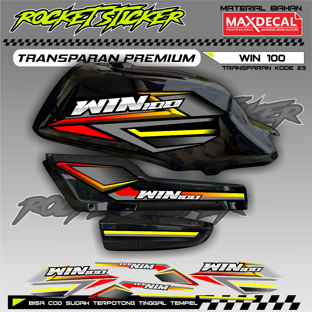 WIN Striping WIN สติกเกอร์ Variation WIN UV TRANSPARENT CODE 23 PREMIUM MAXDECAL MATERIAL