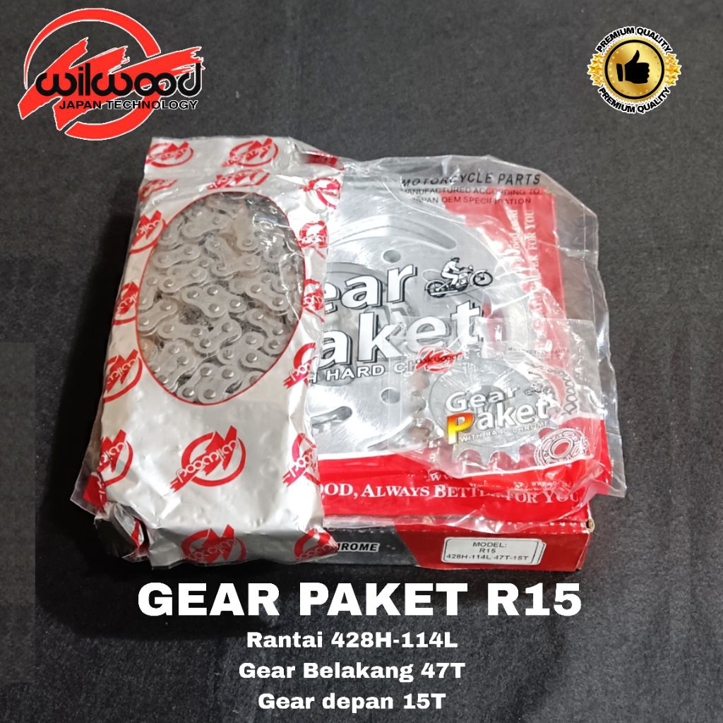 GEAR PACKAGE R15 v1/v2 VISION R R15 VVA XSR 155 ขนาด 15T/47T-114L Wilwood ยี่ห้อคุณภาพระดับพรีเมียม