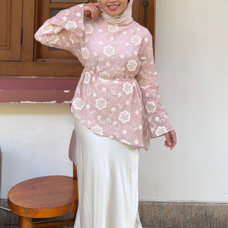 Clarissa Blouse - long sleeve top - blouse wanita - atasan wanita - baju tali korean style - embroidery