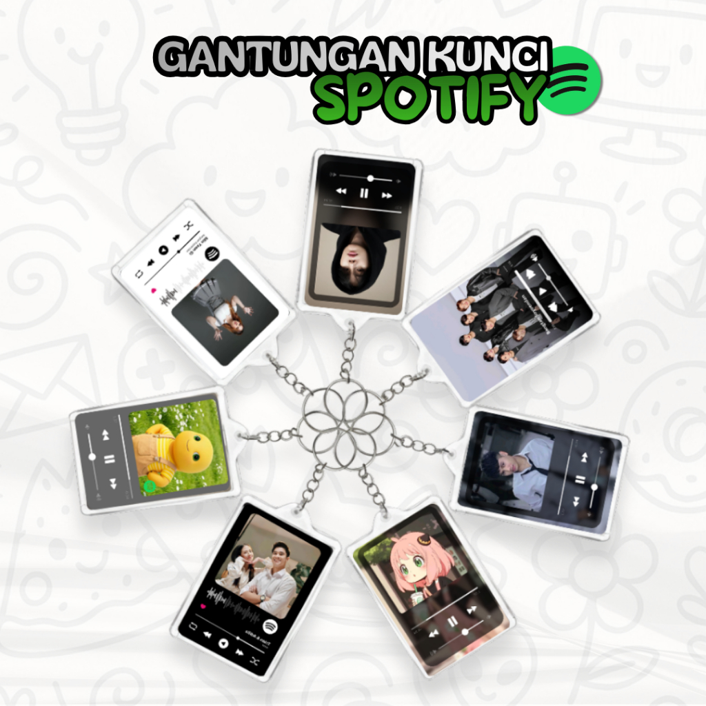 GANTUNGAN Spotify Player พวงกุญแจอะคริลิคฟรีพวงกุญแจรูปถ่ายและเพลงแบบกําหนดเอง
