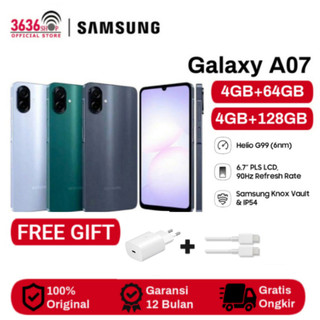 Samsung Galaxy A07 [PLUS ADAPTOR] [4GB+64GB] [4GB+128GB] [6GB+128GB] - Mediatek Helio G99 - Camera 50MP - 5000mAh - Garansi resmi 1 Tahun