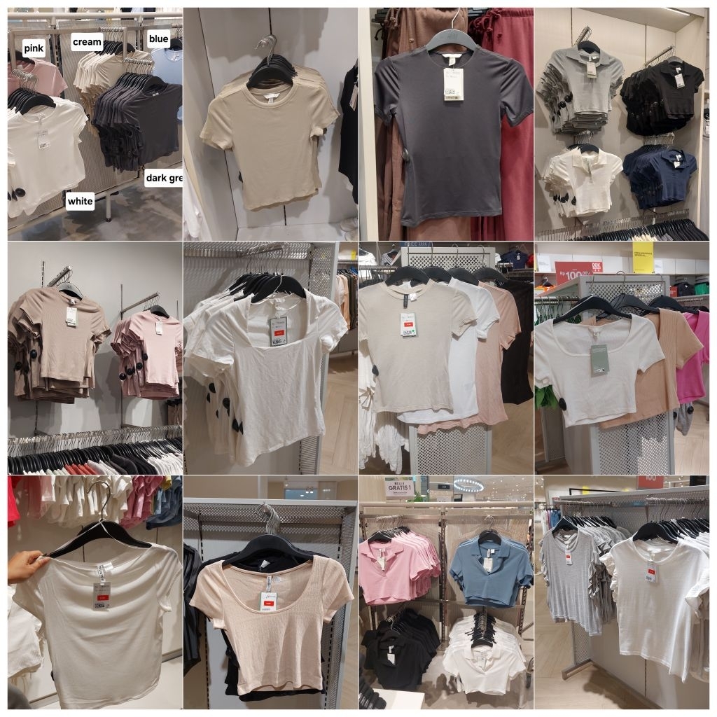 JASTIP BASIC CROP TOP H&M