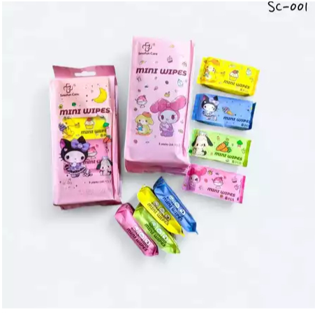 Travel Size Pack Wet Wipes (8 แพ็ค) ผ้าเช็ดทําความสะอาดเปียก Baby Wet Wipes Mini Wet Wipes (1 แพ็ค 8