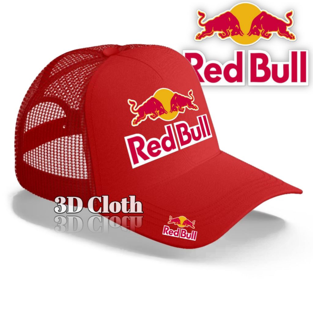 หมวก Red Bull Trucker / หมวกตาข่ายแฟชั่นกลางแจ้ง / หมวกตาข่ายแข่ง Redbull Unisex