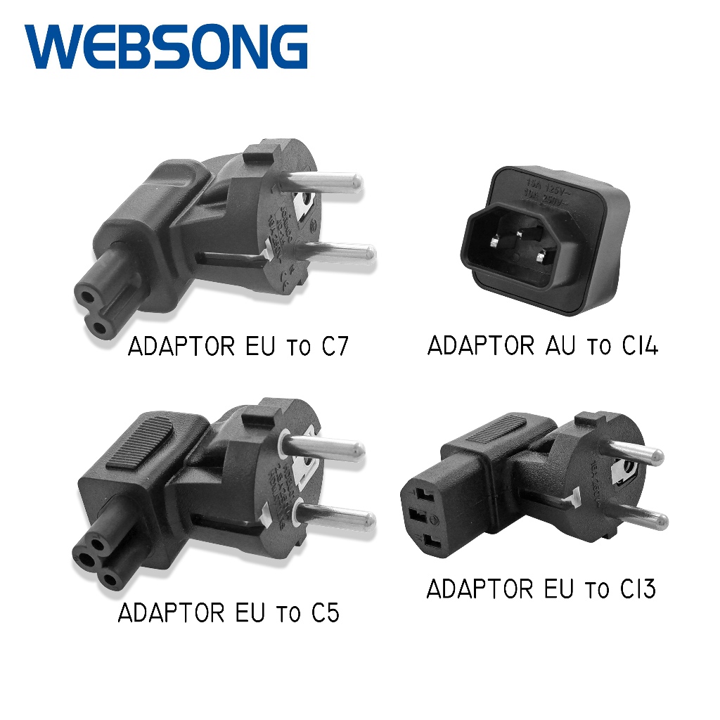 คุณภาพสูง C13 C7 C5 ถึง EU Power Connector รองรับ Websong 1000 วัตต์