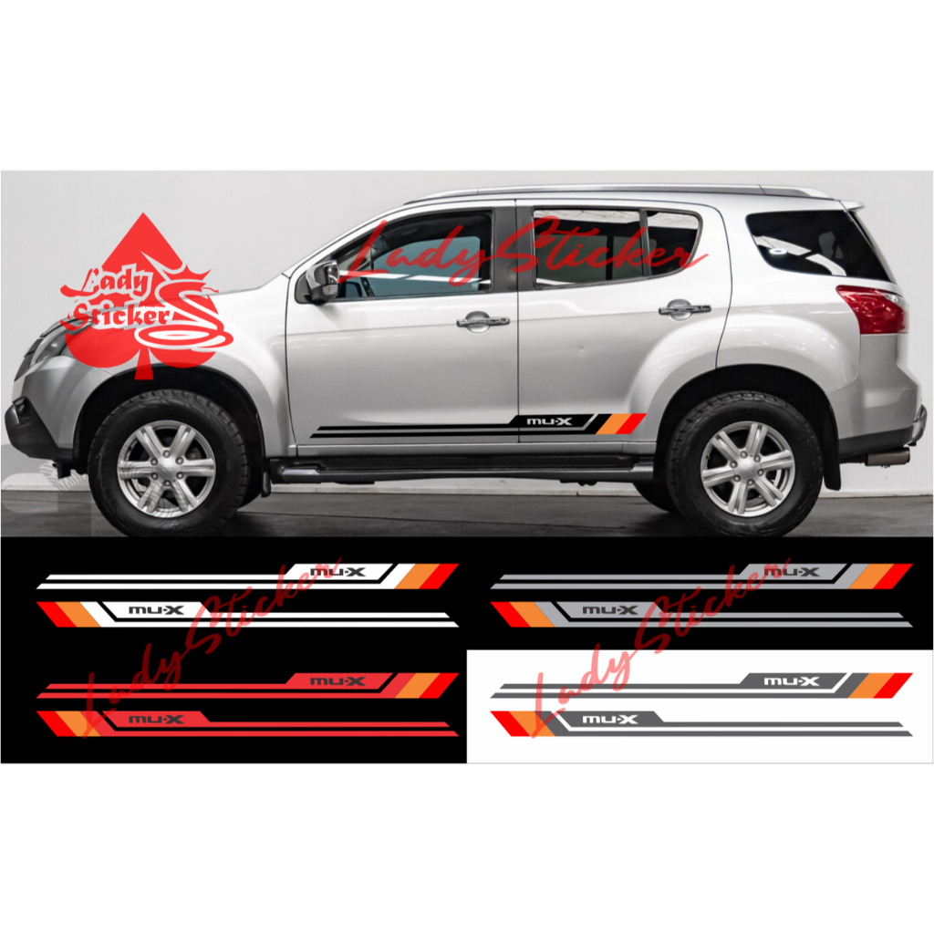 ใหม่ สติ๊กเกอร์ตัดสติ๊กเกอร์ รถ isuzu mux รายชื่อสติ๊กเกอร์ใต้รถ mu-x