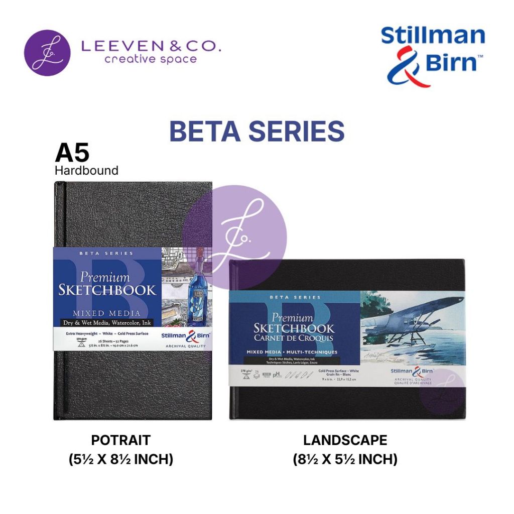 STILLMAN & BIRN 270GSM SKETCHBOOK HARDDOUND A5 - 26 แผ่น SERIES BETA / DELTA / ZETA
