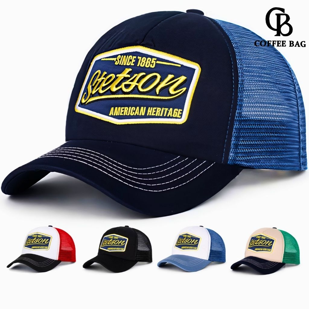 [CB] Stetson Style Trucker Hat - หมวกตาข่ายวินเทจย้อนยุค-TPI-123
