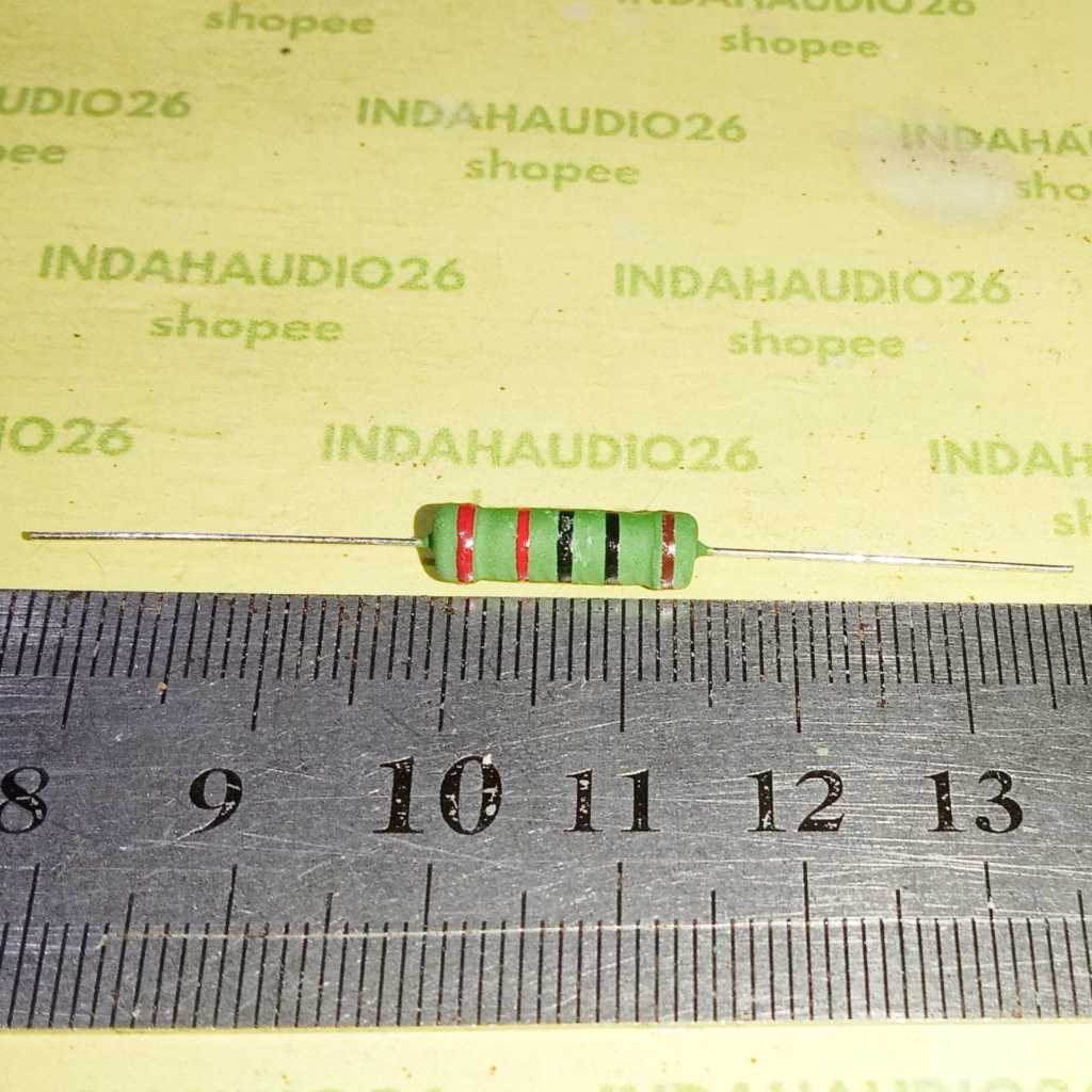 HIJAU 10PCS สีเขียว 220R 2W 1% METAL FILM resistor 220r 2 วัตต์ 220 โอห์ม 2 วัตต์ 1 เปอร์เซ็นต์ 220 