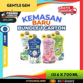 6 Botol Gentle Gen Deterjen Cair 700ml | Carton Detergen Konsentrasi Tumbuhan