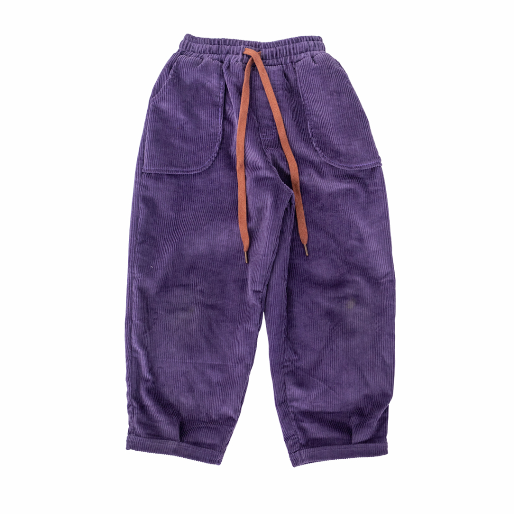 บีดิโอสโตร์| เอิร์ธลิงน้อย| Riley Corduroy Pants สีม่วง | กางเกงขายาวเด็กชาย&เด็กหญิง | กางเกงถุงเด็