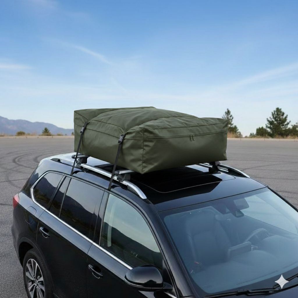 HIJAU Roof Bag Car Top Car Roof" - สีดํา-เขียวทหาร-ดํา
