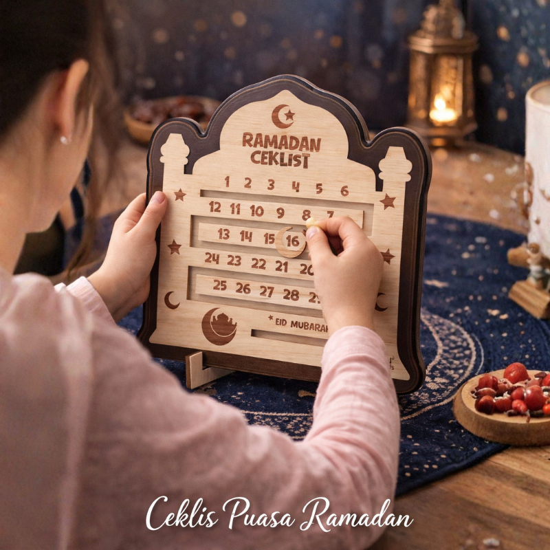 Neenkids กิจกรรมการศึกษา Ramadahan Habit Tracker Checklist ไม้ยึดเด็ก