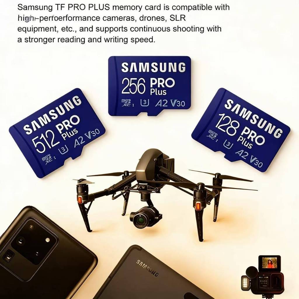 Samsung Official Store ID PRO PLUS EVO Original Micro SD TF การ์ดหน่วยความจํา Mini Class 10 U3 A2 V3