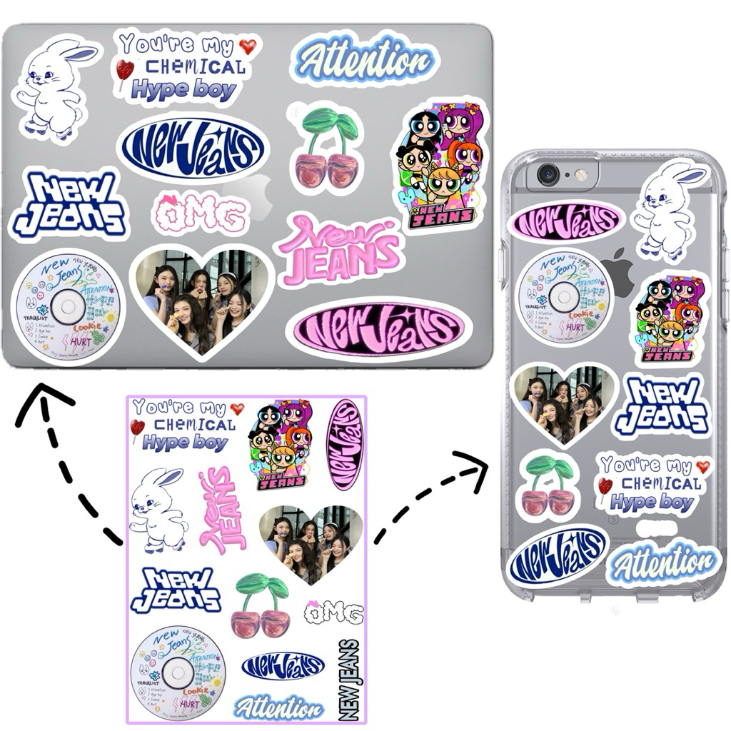 New Jeans Sticker (ตัดแล้ว) New Jeans Sticker Pack Glossy