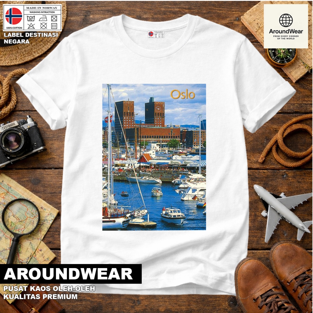 เสื้อยืด NORWAY 15 SOUVENIR พร้อมแท็ก NATIONAL, NORWAY COTTON 30S, ของขวัญพรีเมี่ยม SOUVENIR