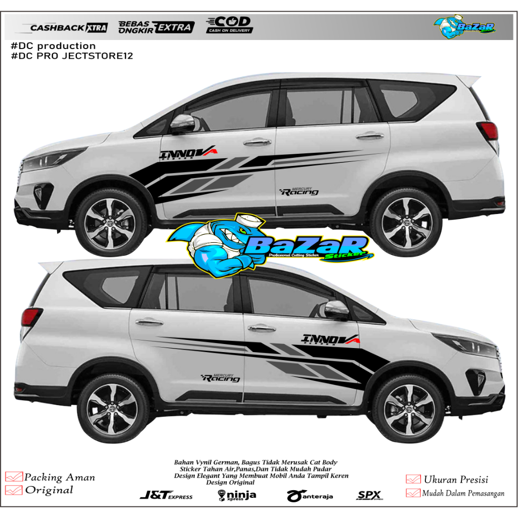 สติ๊กเกอร์โตโยต้า INNOVA REBORN INNOVA REBORN SIDE BODY STICKER