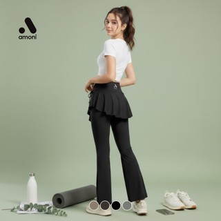Amoni Celana LeggingRok Yoga 2-in-1 Celana Running Highwaist Skirt Pilates LGS607