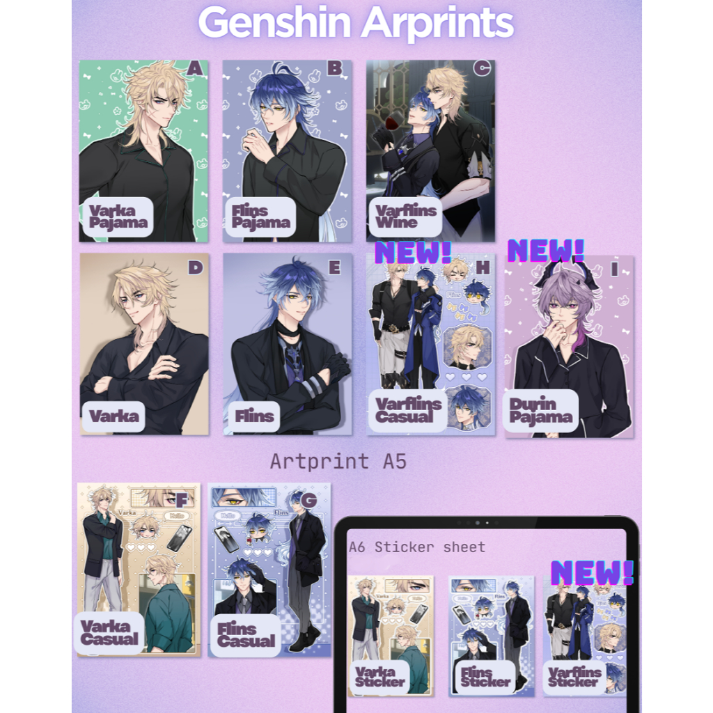 Genshin Impact Artprint Varka Flins Ororon Kinich