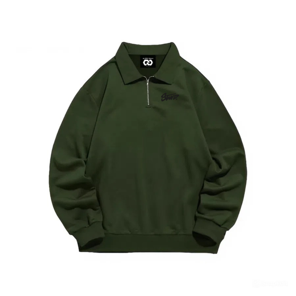 Quarter Halfzip เสื้อกันหนาวขนแกะ Vintage Distro คู่หลายสี Basic STWD / Sweatshirt Floking Simple