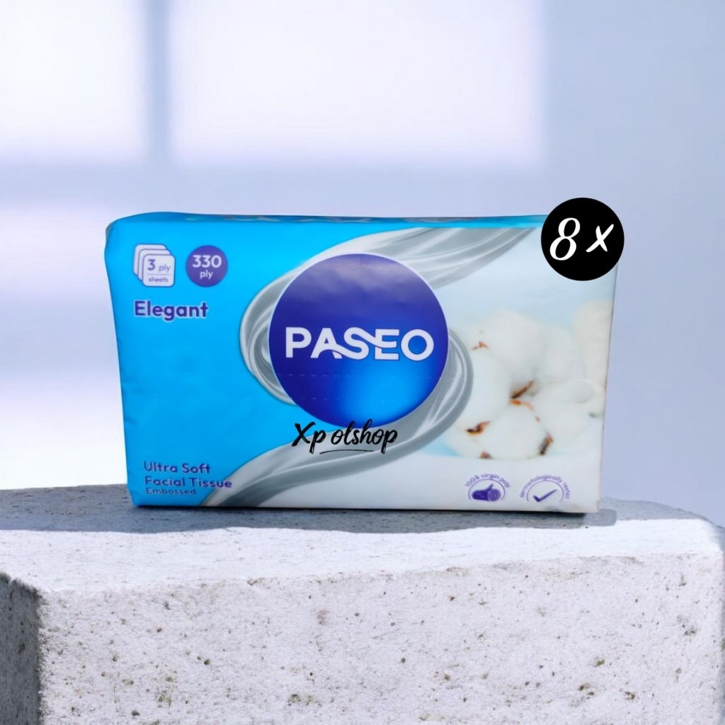 | 8 แพ็ค | PASEO ELEGANT ULTRA SOFT FACIAL EMBOSSED 330PLY 3PLY FACIAL TISSUE