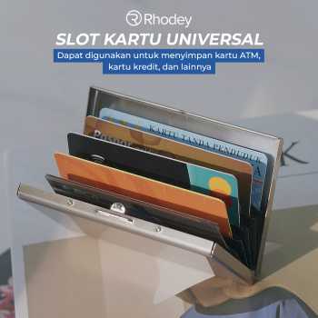 Slim Aluminium 6-Slot Card Wallet - FMB-78 - สีเงินอเนกประสงค์มาก