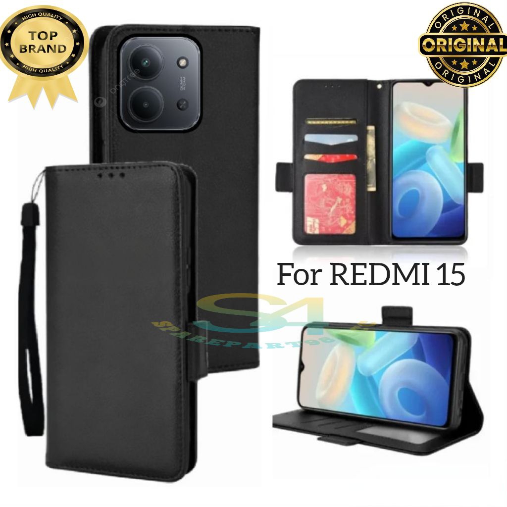 CASE WALLET XIAOMI REDMI 15 REDMI 15C CASING WALLET LEATHER COVER PREMIUM MATERIAL