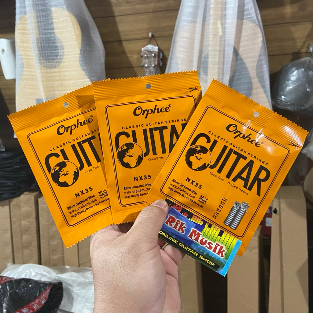 Orphee classic/nylon NX35 Original hard Tension string โบนัส 2 ปิ๊ก