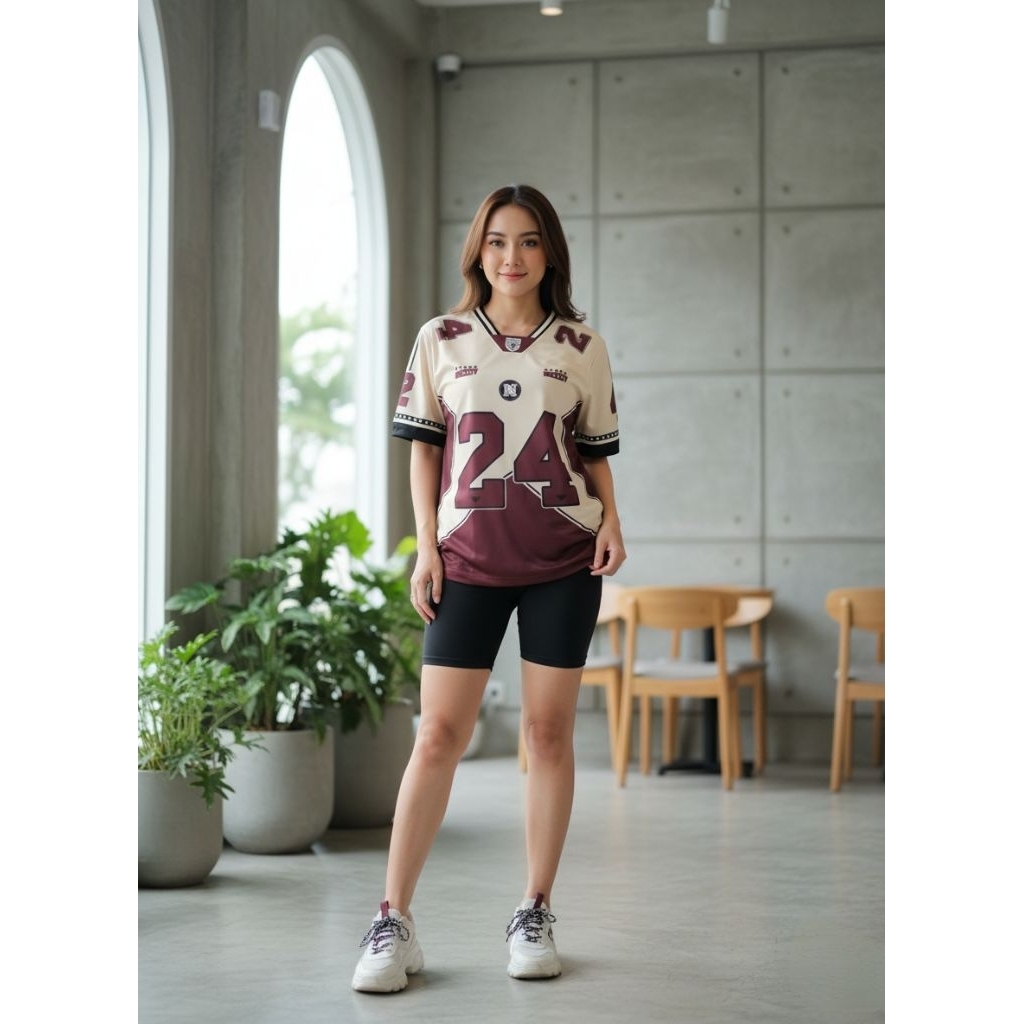 Vintage Rugby Series Number 24 Womens Jersey / Hockey Jersey Dryfit Milano Material / Casual Streetw