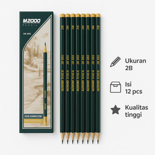Pensil 2B M2000 Isi 12 Pcs Hijau Biru Murah || My Pencil M2B-900 12 Pcs Kuat Ekonomis