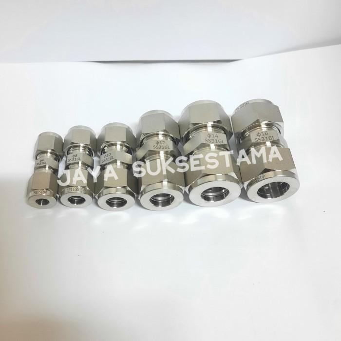 Union Connector Stainless SS 316 OD 3/8" นิ้ว Union Tube Union Connector ท่อ SS316