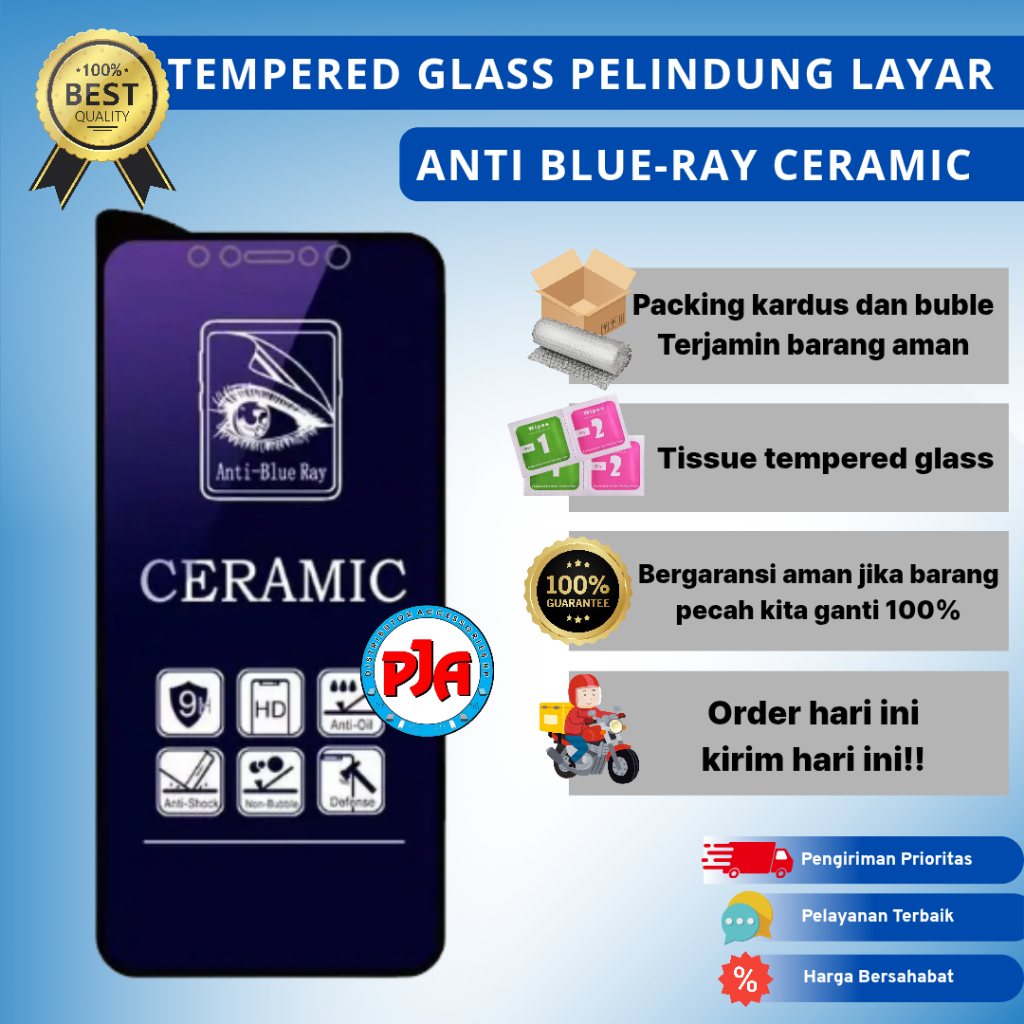 กระจกนิรภัย Anti-Scratch เซรามิค Matte Blue Ray Redmi 4a 4x 5a 6 6a 7 7a 8 8a 8aPro 9t Poco M3