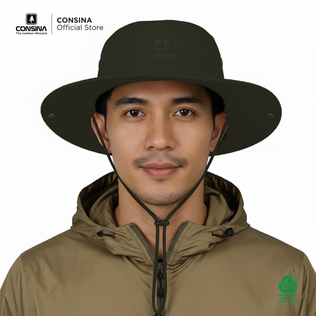 หมวกกันแดด Consina Safari หมวกกลางแจ้ง Quickdy | ตกปลาภูเขาเดินป่าท่องเที่ยว