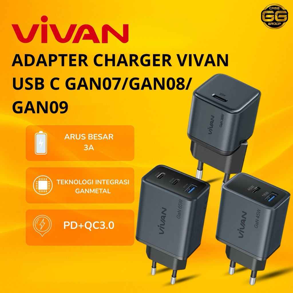 VIVAN USB C GAN07 65watt CHARGER ADAPTER//GAN0845watt//GAN0930watt