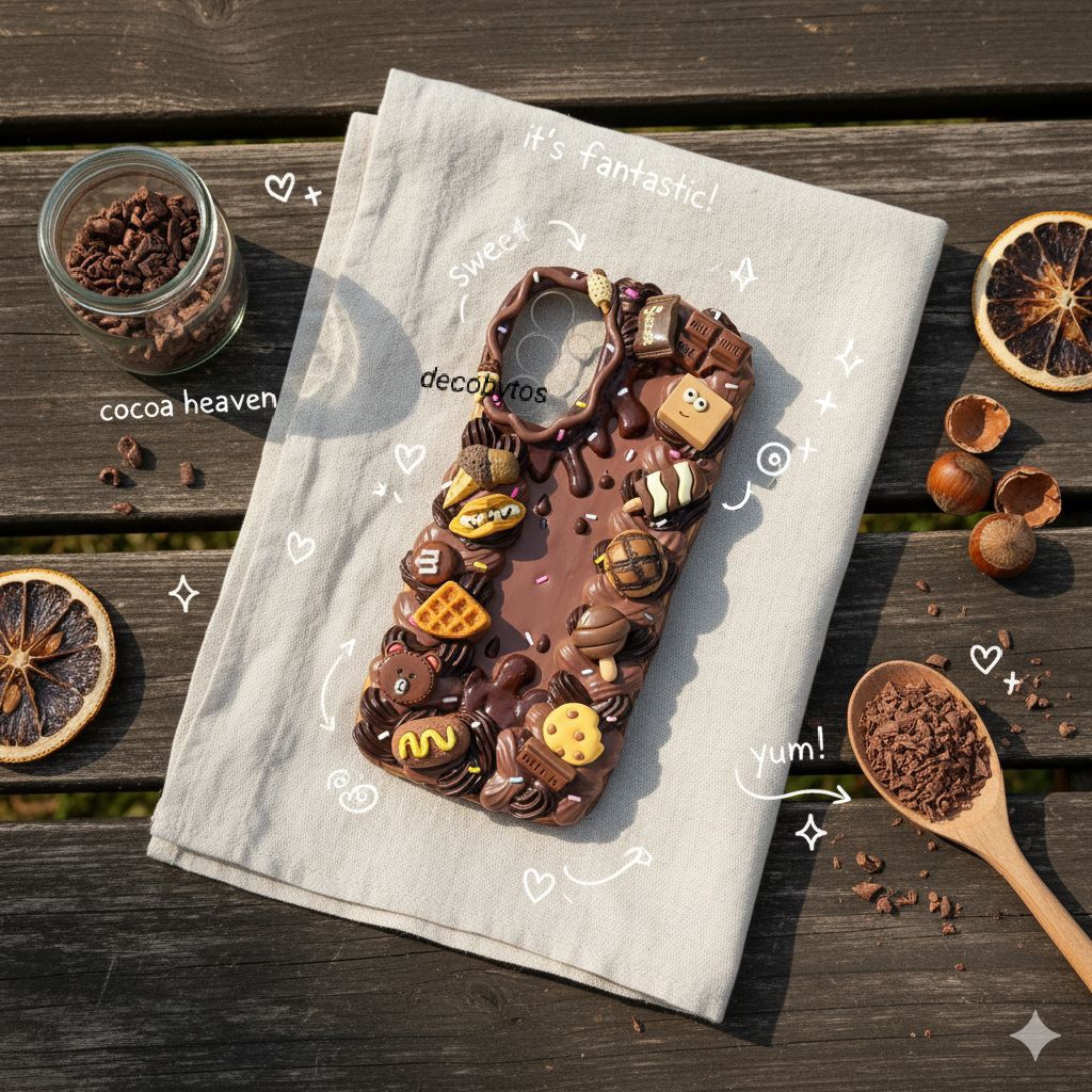 (decobytos) PRE-ORDER Decoden Phone Case Choco Fantasy Delight NGY สําหรับ HP Handmade Deco Cream 3D