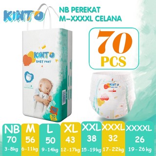 Kinto Baby Pants Popok Sekali Pakai 1 Detik Serap Tembus Udara Newborn NB/S70/M56/L50/XL43/XXL38/XXXL32/XXXXL26 Penjualan Pabrik