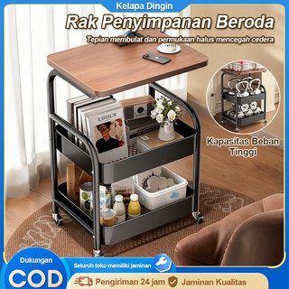 Kelapa Dingin Meja Penyimpanan Multifungsi Dengan Roda Rak Kamar Mandi Multi-Lapis Rak Penyimpanan Makanan Ringan