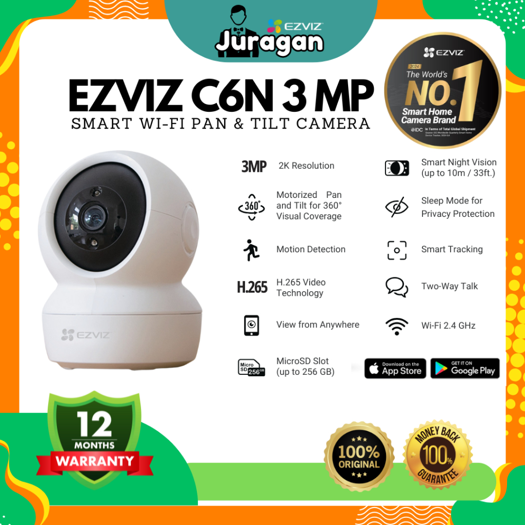 กล้องแพนและเอียงอัจฉริยะ EZVIZ C6N Pro 2K 3MP