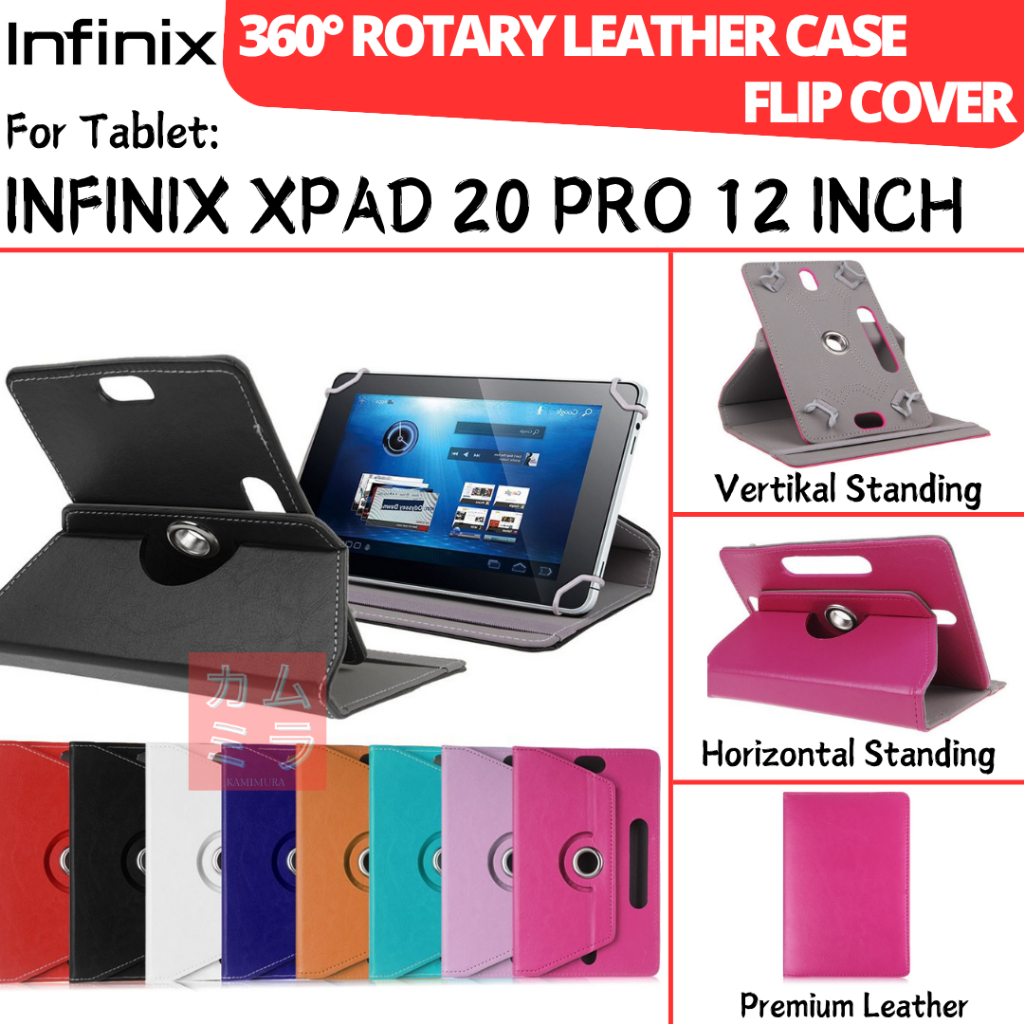 INFINIX XPAD 20 PRO 12 INCH BOOK COVER 360 ROTATING CASE LEATHER FLIP CASING