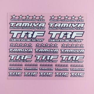 สติ๊กเกอร์ Mini 4WD - DTF UV - Tamiya TRF สีขาว