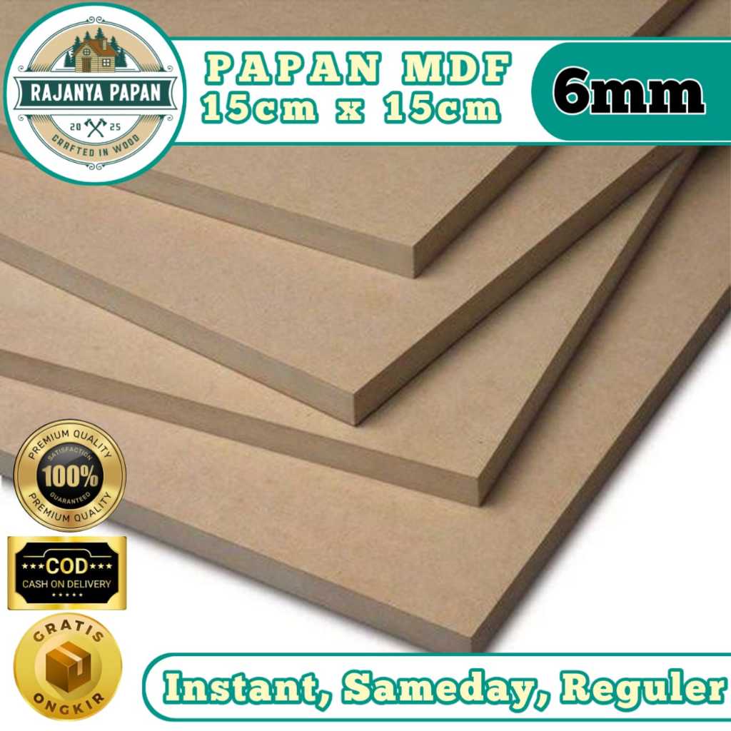 บอร์ด MDF 6MM คุณภาพระดับพรีเมียม ขนาด 15cm x 15cm ความแม่นยํา