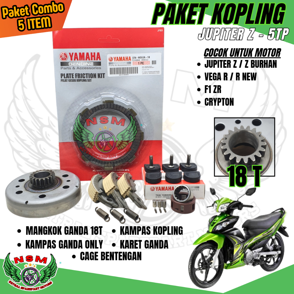 JUPITER Z / VEGA R NEW / F1ZR / JUPITER BURHAN / VEGA R CLUTCH PACKAGE / 5 ITEM PACKAGE + CLUTCH +