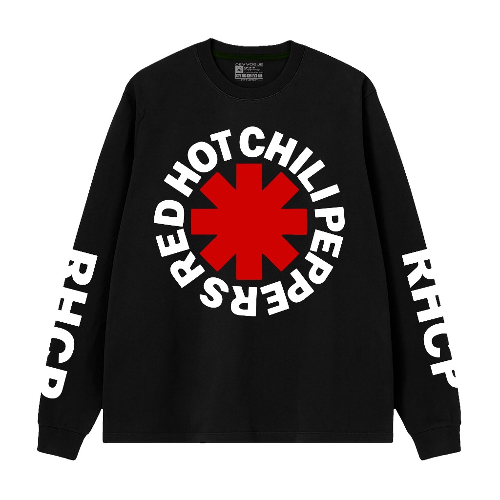 Devvogue Long Sleeve Rib Rhcp Logo T-shirt Band Combed 24s