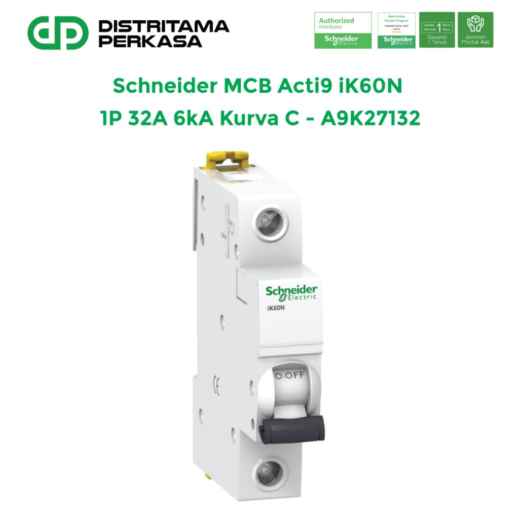 Schneider MCB Acti9 iK60N 1P 32A 6kA Kurva C - A9K27132