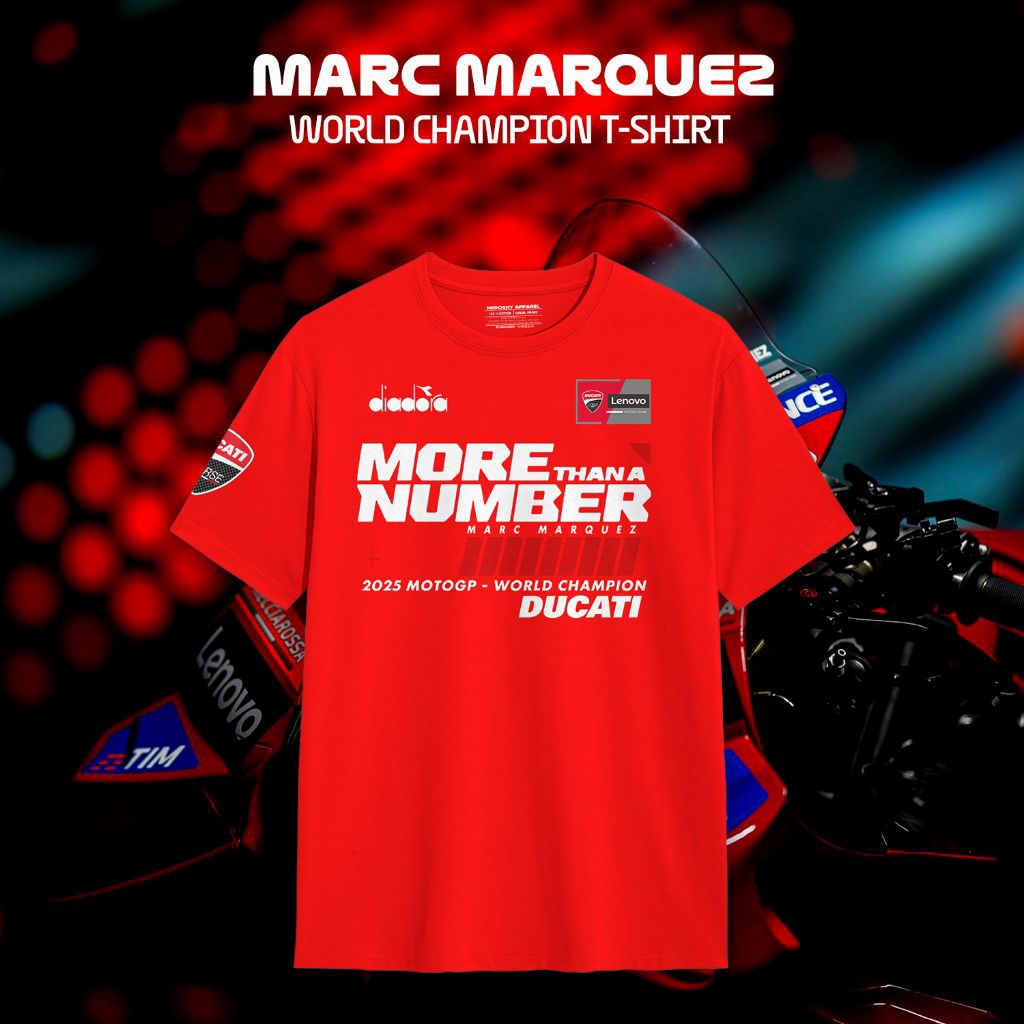 MARC MARQUEZ WORLD CHAMPIONS DUCATI MOTOGP 24S เสื้อยืดรวมผ้าฝ้ายพรีเมี่ยม