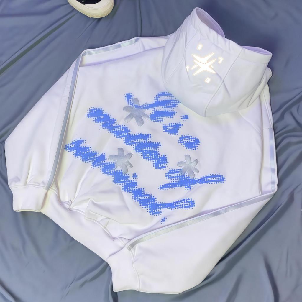 AETN x EVLS - Hoodie Boxy Oversize Series Its A Matter Of Survival 350GSM Puff Ink สะท้อนแสง