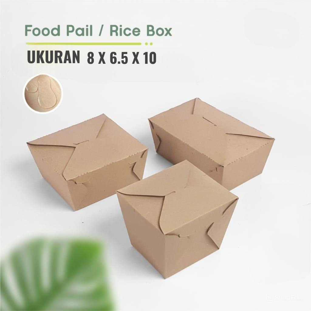 กล่องข้าว Paper 8X6.5X10 / Food Pail Lunch Box Paper Takeaway Food Box / SNACK Food BOX / Food PACKA