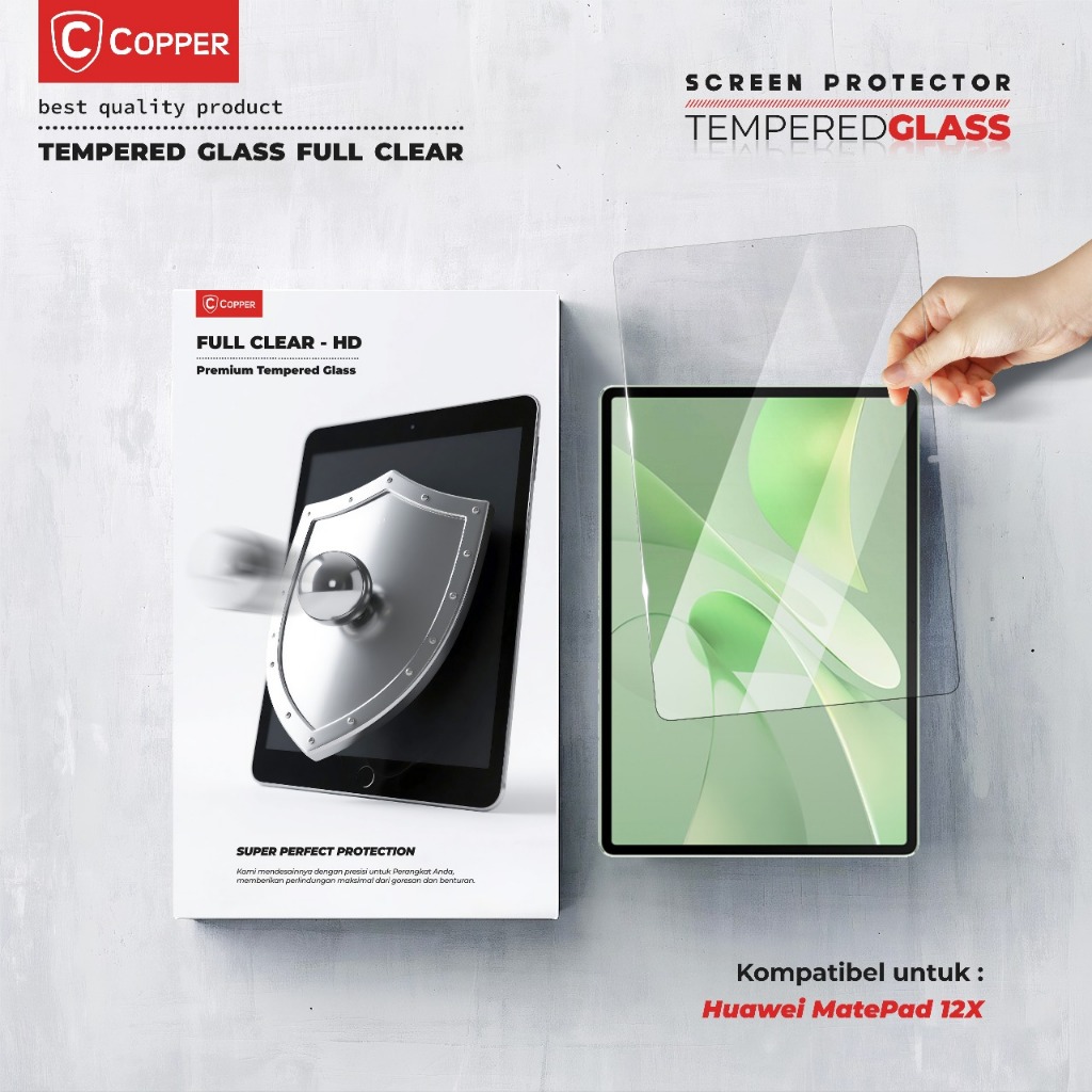 Huawei MatePad 12X - COPPER TEMPERED GLASS FULL CLEAR